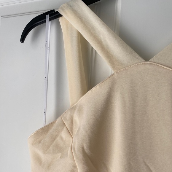 Lulu’s Ivory Dress - small - bridesmaid formal high neck halter top - Picture 3 of 8